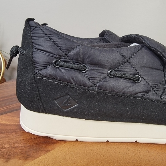 NEW Sperry Moc-Sider Nylon Black Quilted Slip-On Shoes Loafers Mens Size 9.5 - Picture 6 of 17